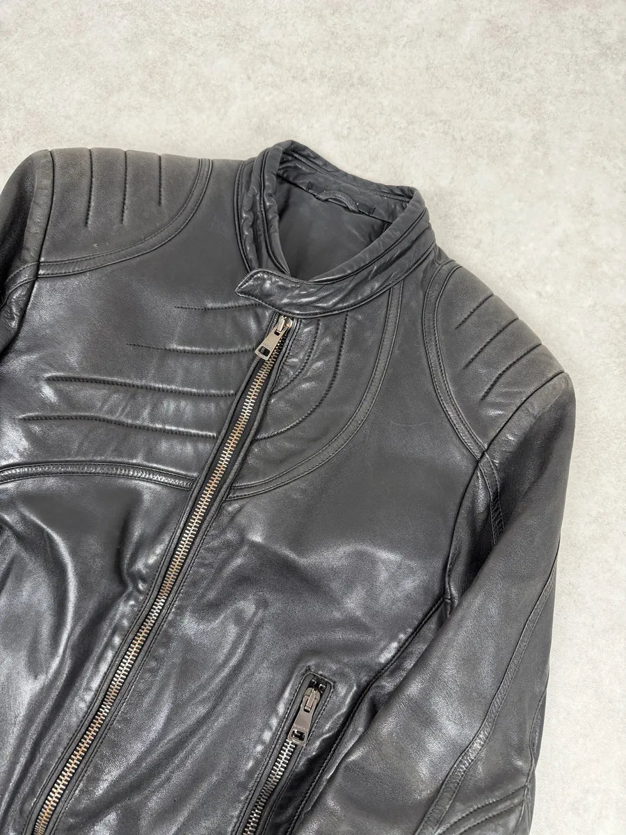 AW2000 Gucci Spiral Tornado Zip Black Leather Jacket by Tom Ford LVMdbUu 8