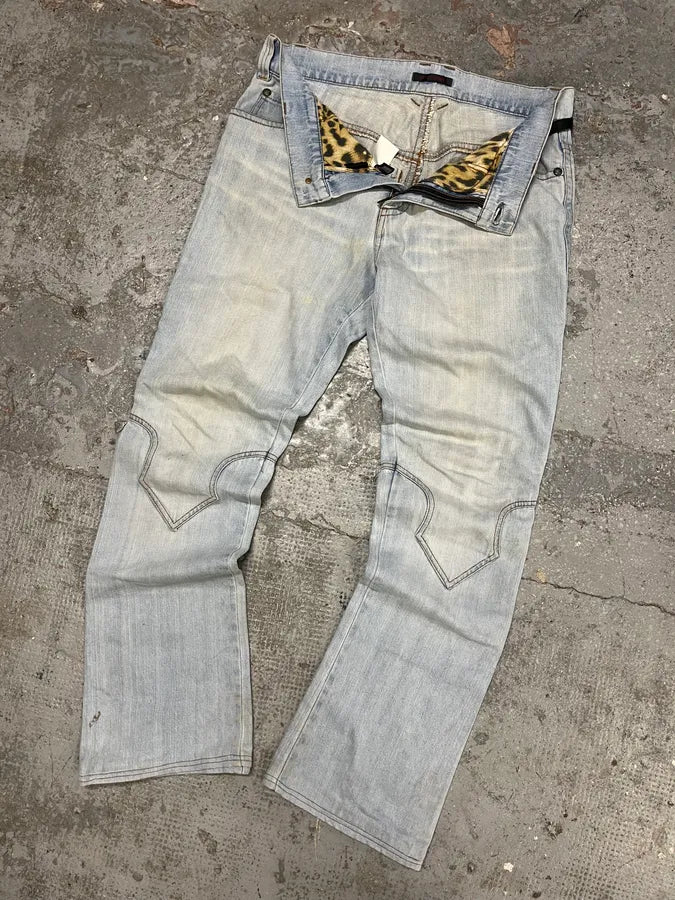 AW2000 Roberto Cavalli Blue Denim Royal Bootcut Jeans (M/L) wROoBCp 5
