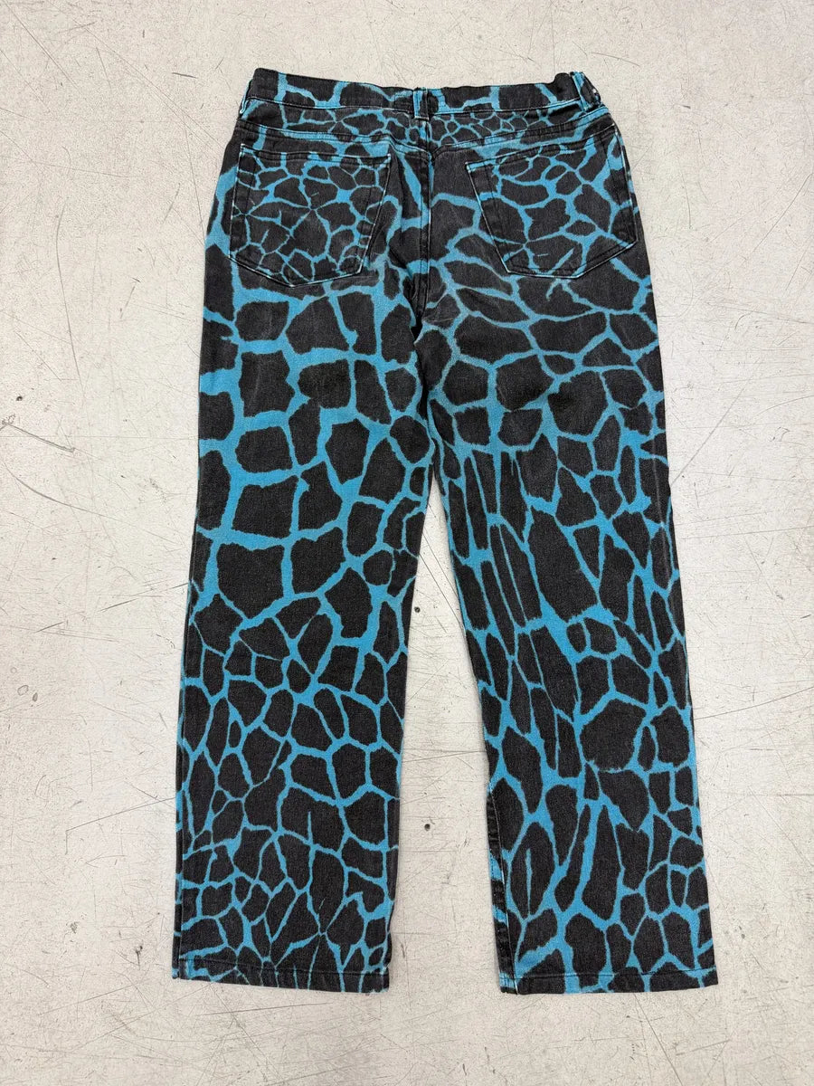 AW2000 Roberto Cavalli Blue Seisma Giraffe Denim Jeans nrjxGUs 1