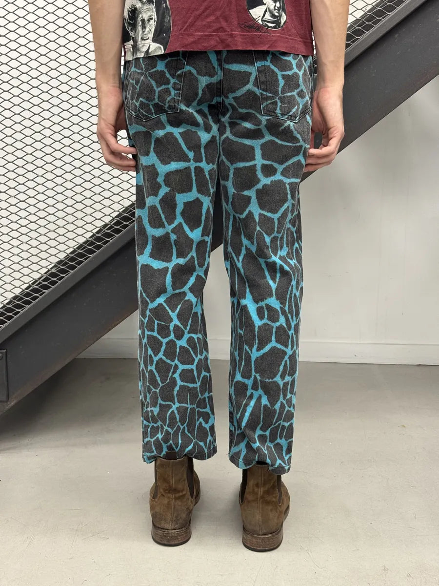 AW2000 Roberto Cavalli Blue Seisma Giraffe Denim Jeans nrjxGUs 2