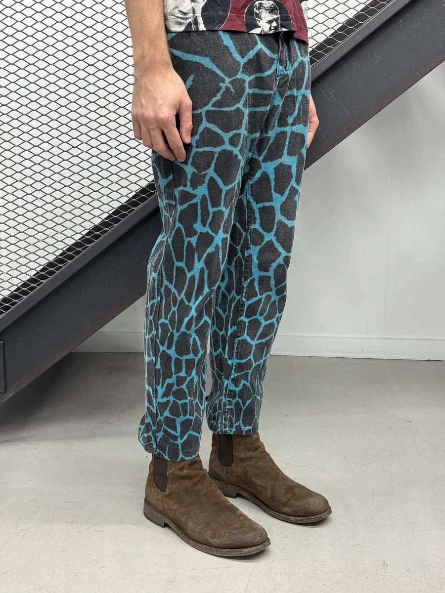 AW2000 Roberto Cavalli Blue Seisma Giraffe Denim Jeans nrjxGUs 4
