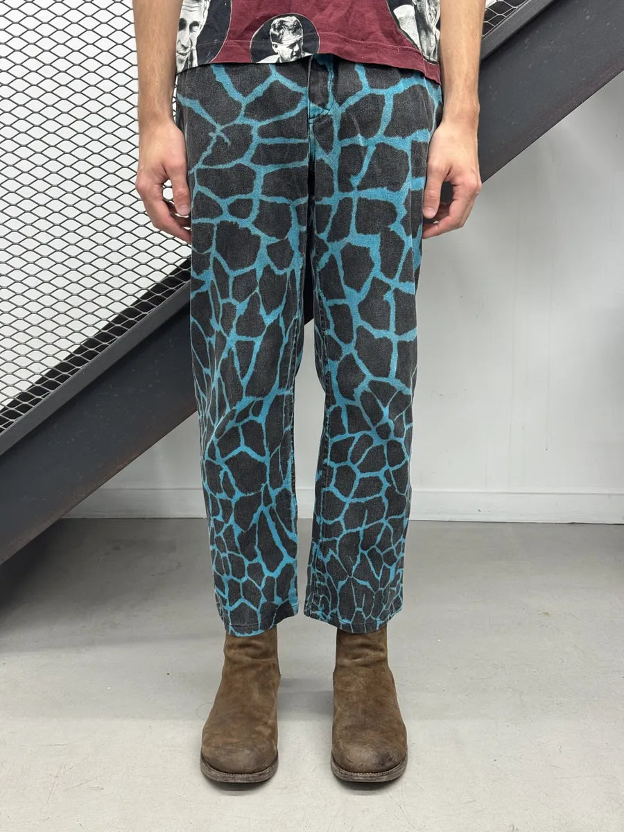AW2000 Roberto Cavalli Blue Seisma Giraffe Denim Jeans nrjxGUs 5