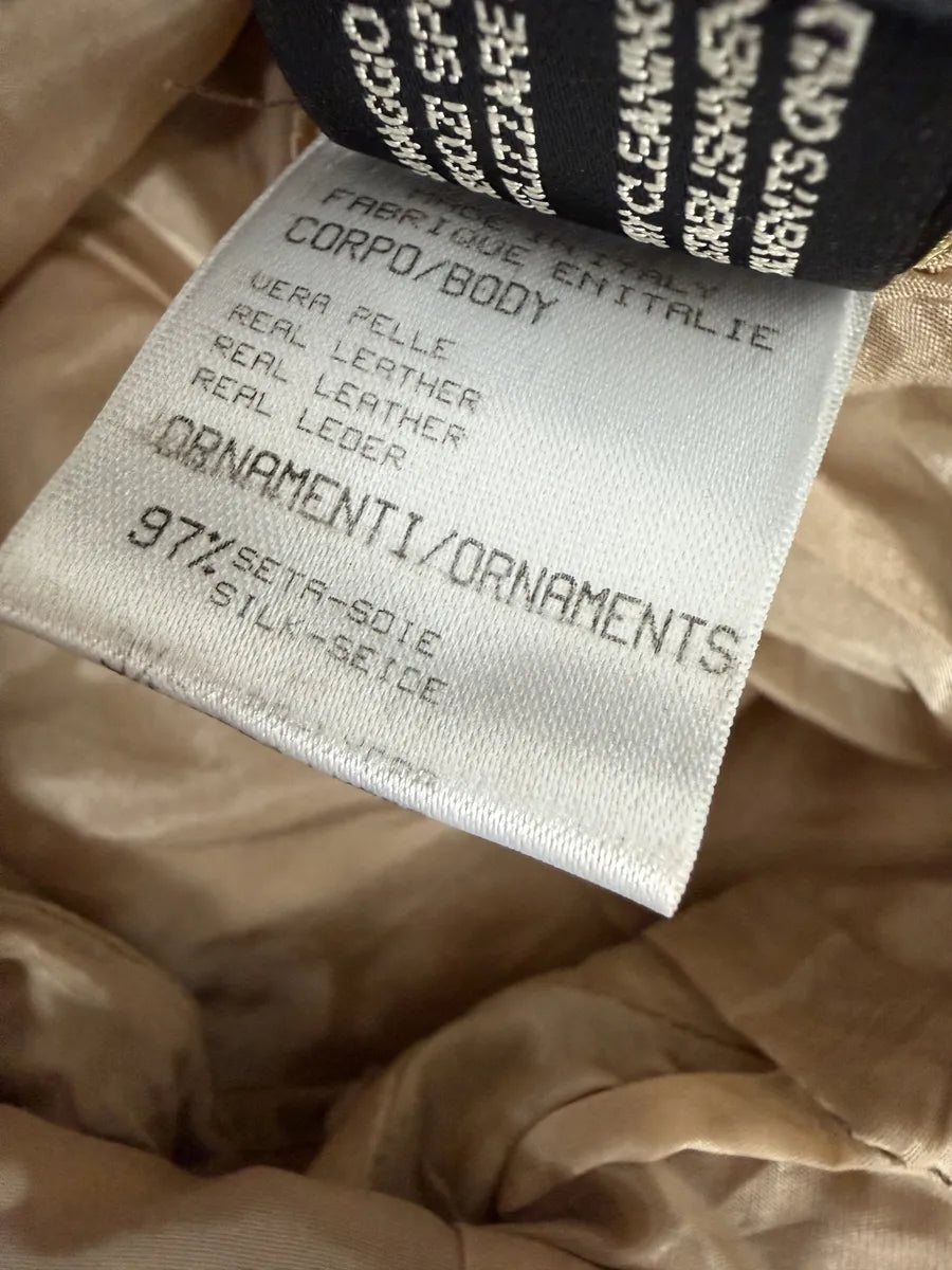 AW2000 Roberto Cavalli Brown Eroded Leather Burnt Pants HxQRbUA 10