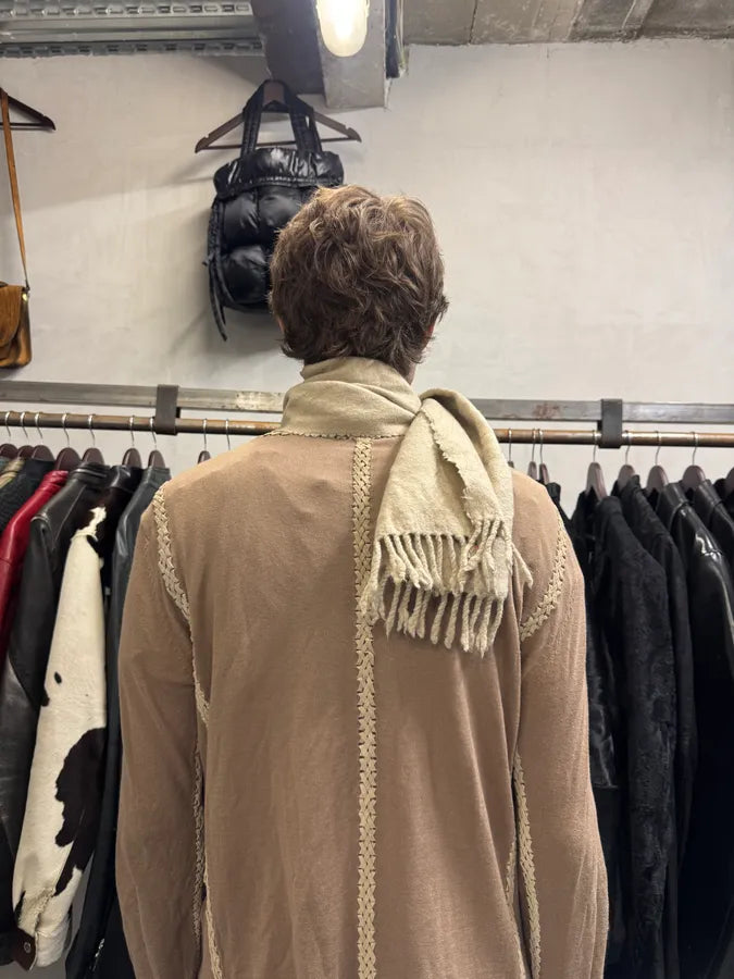 AW2000 Roberto Cavalli Cream Savage Safari Wool Scarf TUHyBvK 2