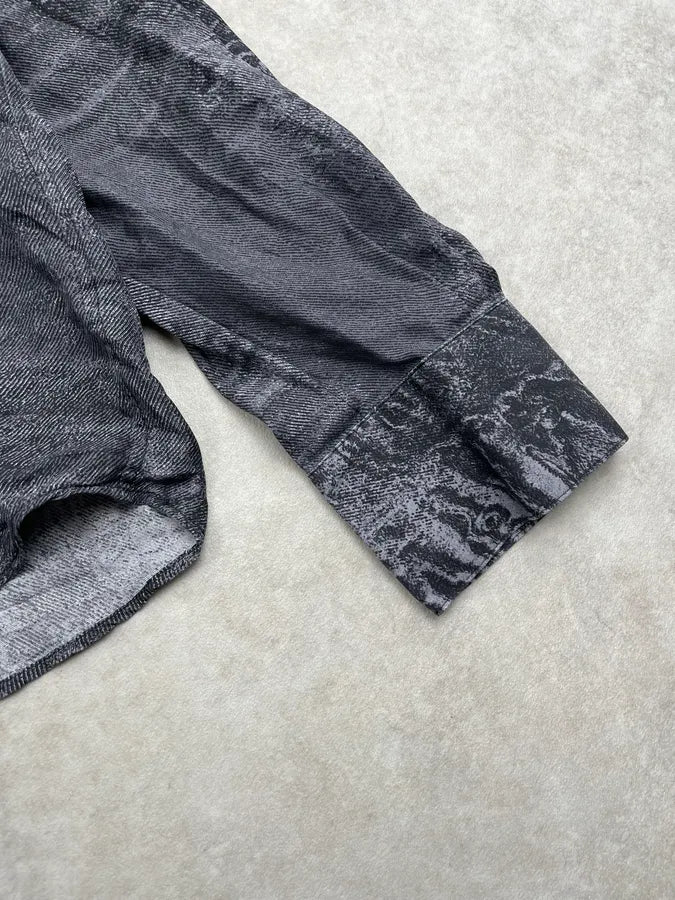 AW2000 Roberto Cavalli Earth Erosion Dark Grey Silk Shirt osXQCUP 5