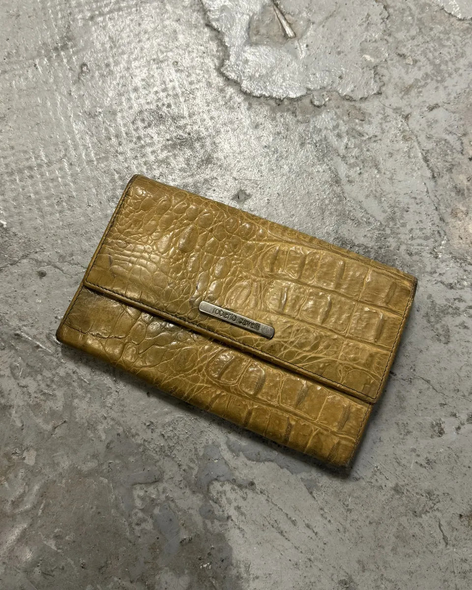 AW2000 Roberto Cavalli Embossed Crocodile Leather Effect Gold Wallet (OS) 0