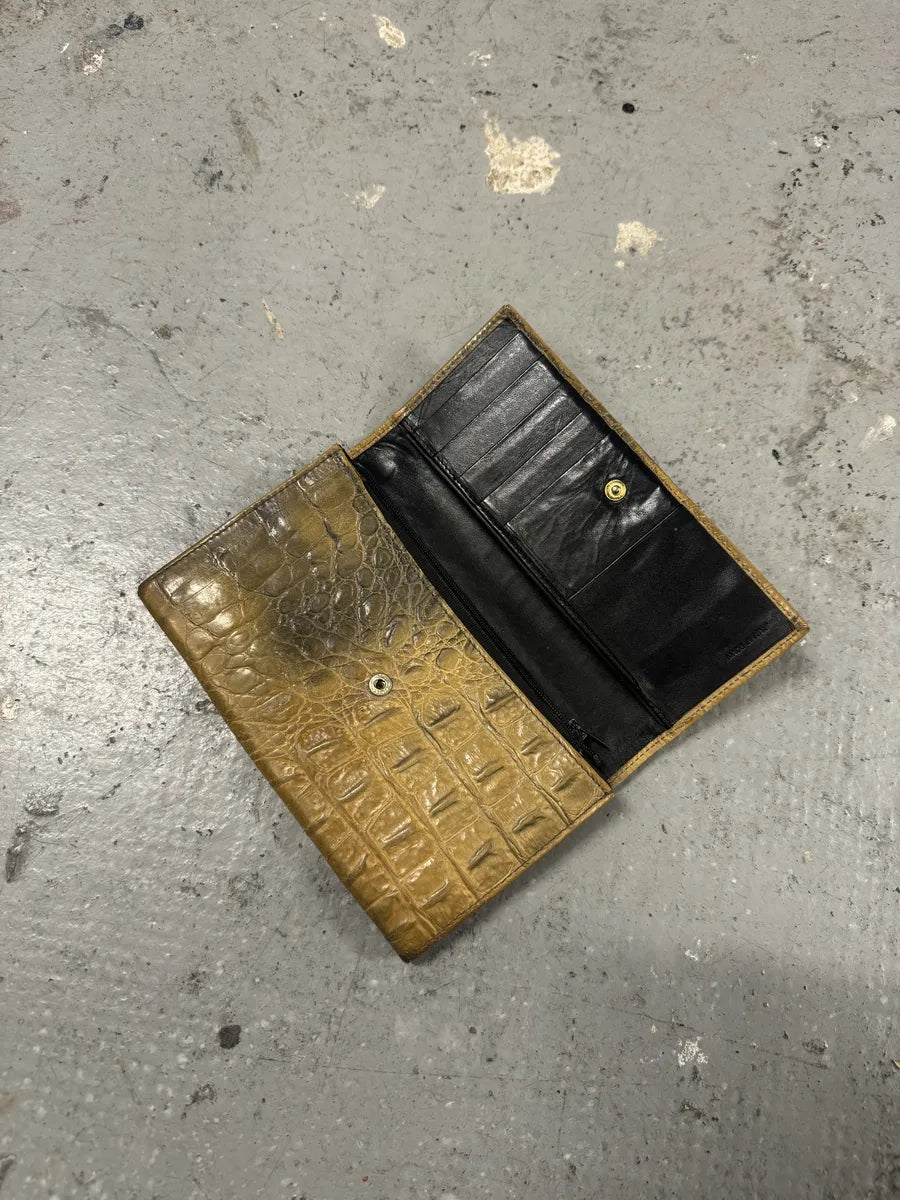AW2000 Roberto Cavalli Embossed Crocodile Leather Effect Gold Wallet (OS) 1