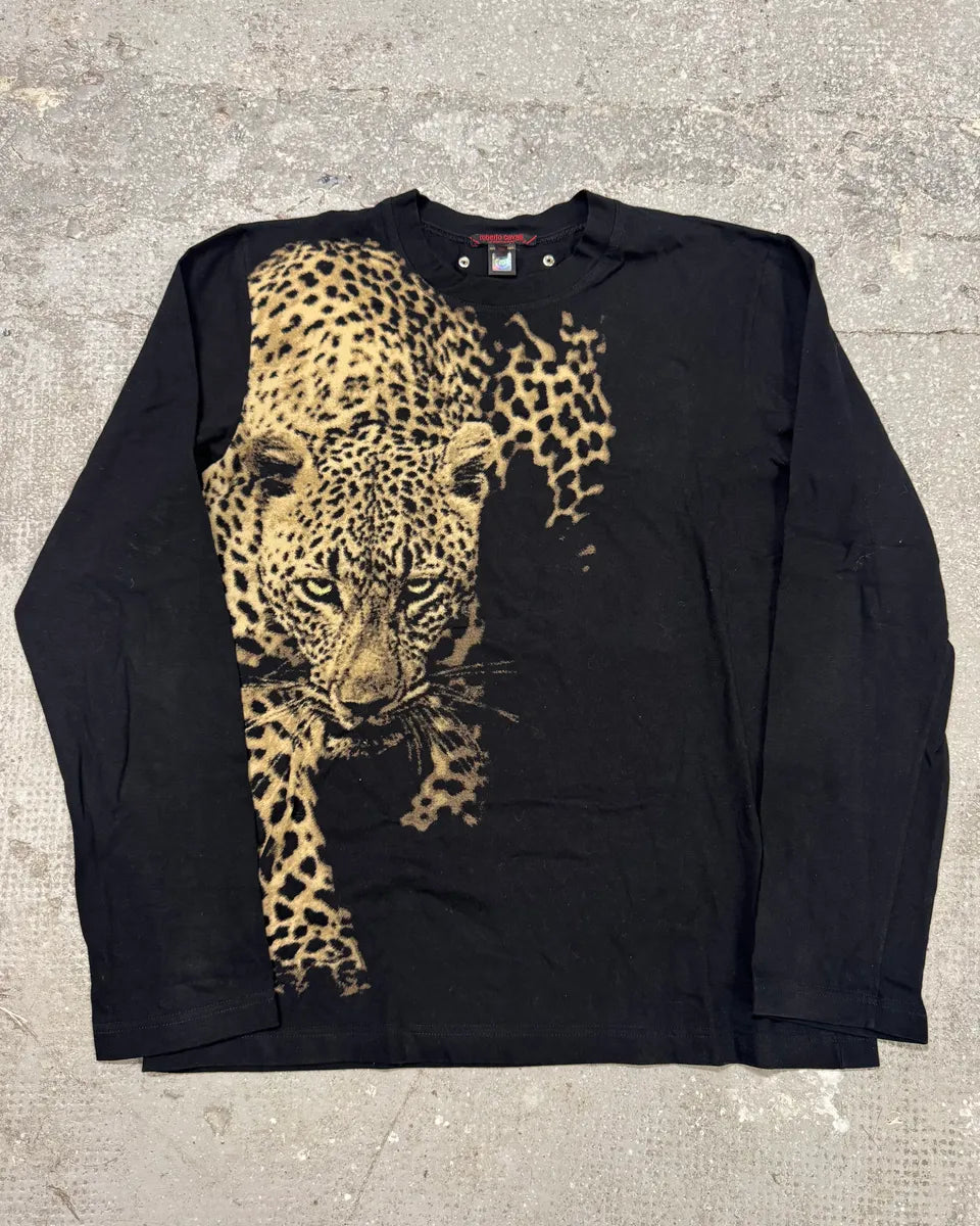 AW2000 Roberto Cavalli Leopard Black Longsleeves (M) 0