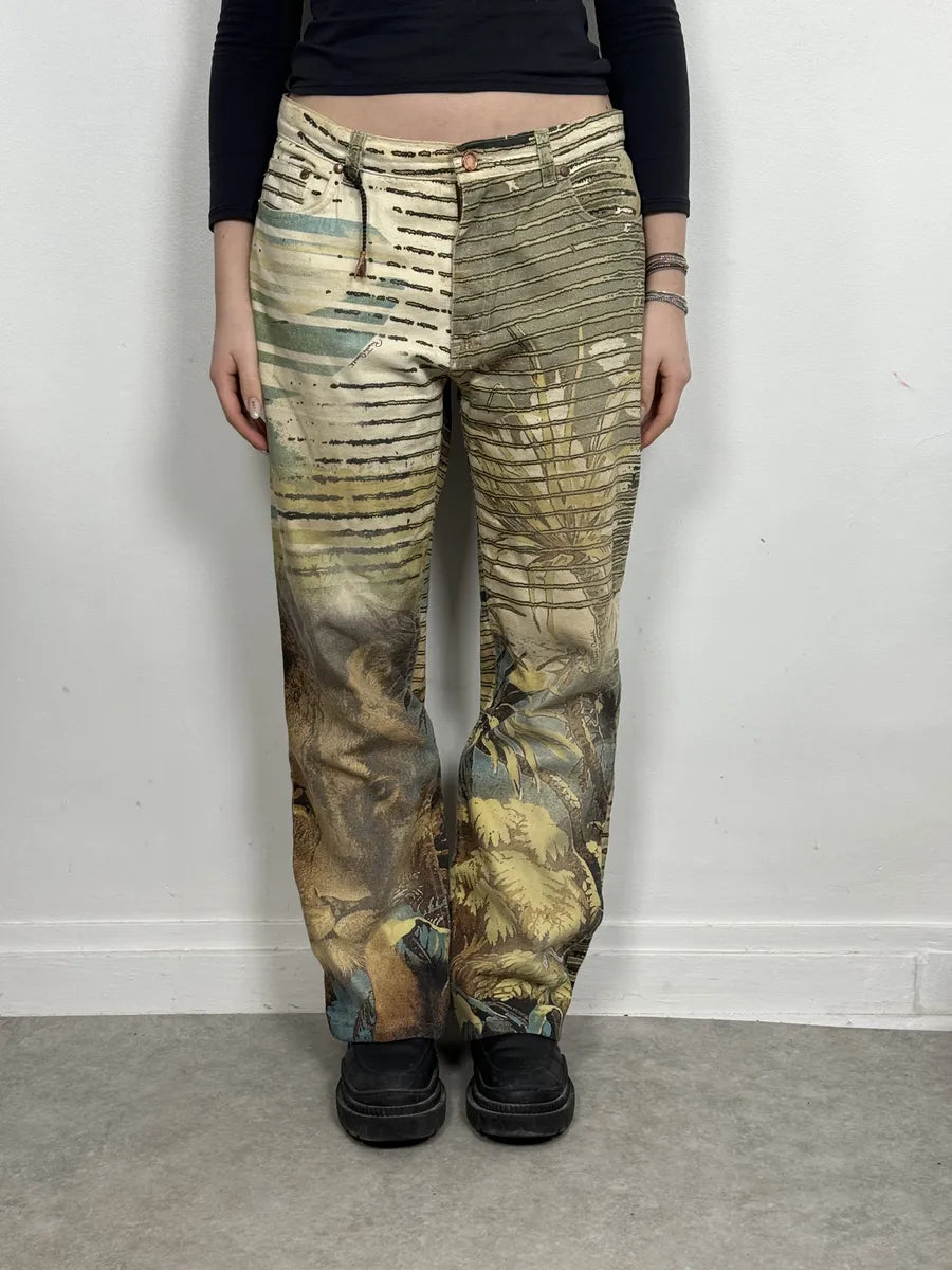AW2000 Roberto Cavalli Lion Summer Jungle Pants XFOEOvw 2