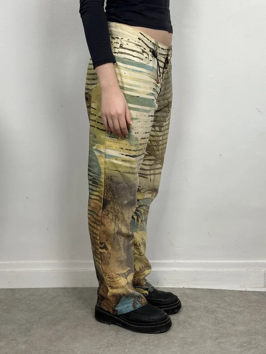 AW2000 Roberto Cavalli Lion Summer Jungle Pants XFOEOvw 4