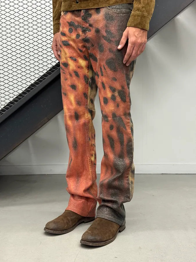 AW2000 Roberto Cavalli Magma Eruption Orange Pants XZZxbxw 2