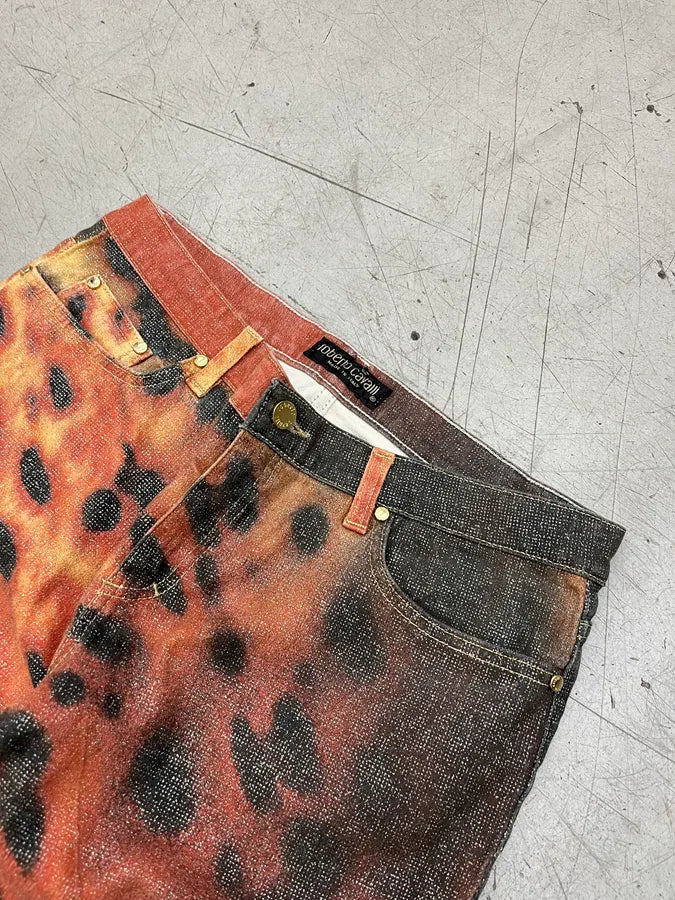 AW2000 Roberto Cavalli Magma Eruption Orange Pants XZZxbxw 6