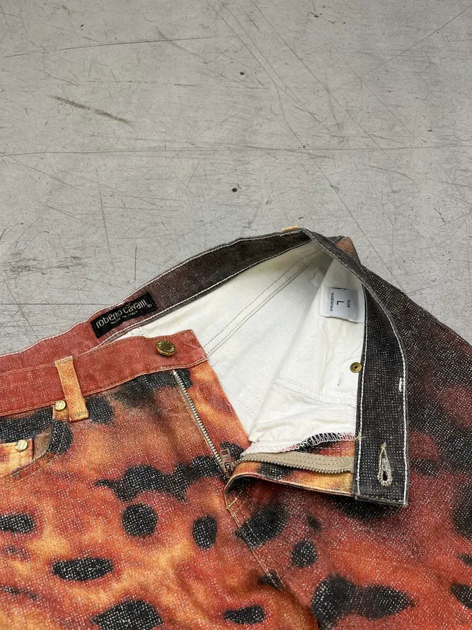 AW2000 Roberto Cavalli Magma Eruption Orange Pants XZZxbxw 8