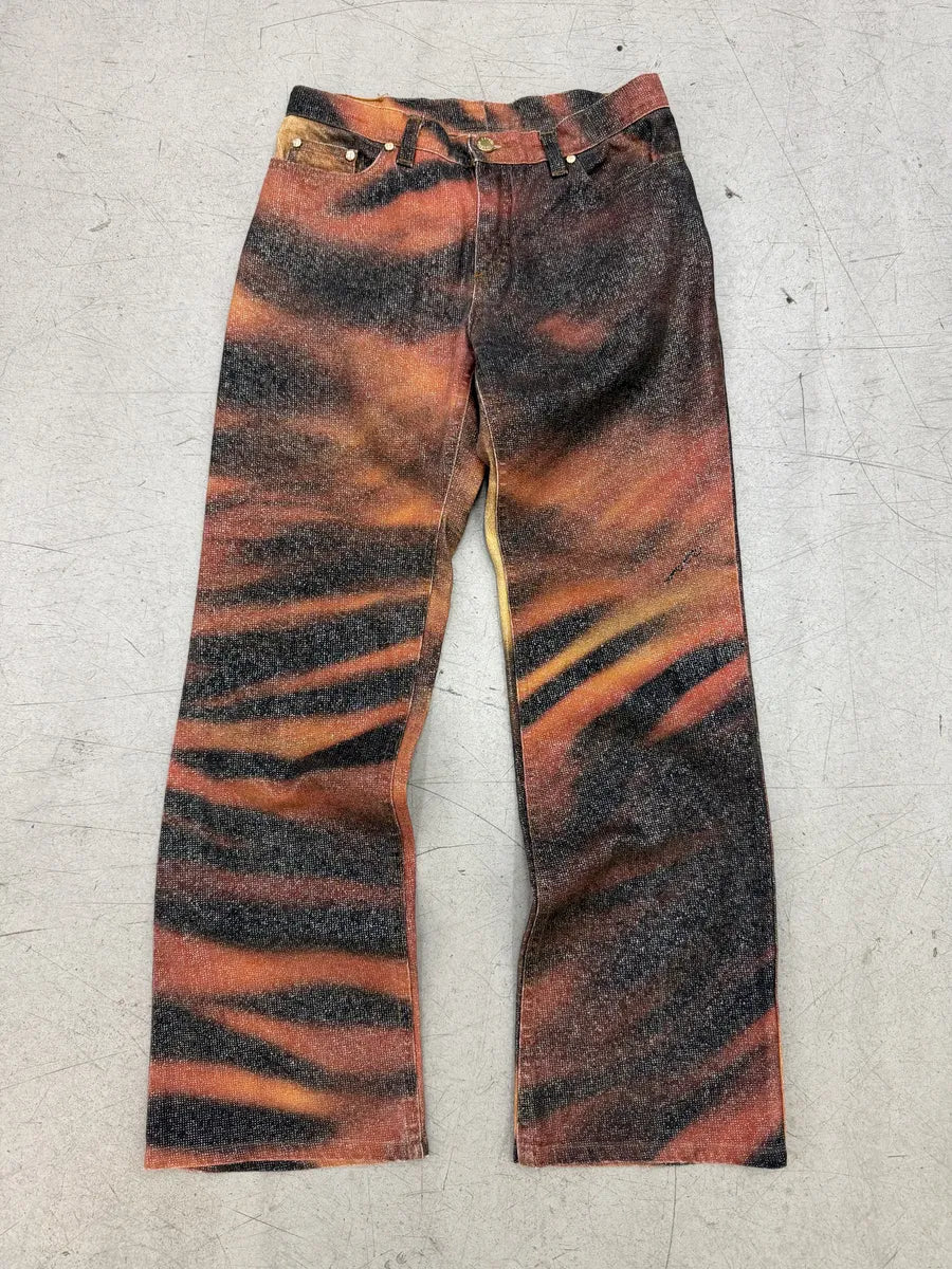 AW2000 Roberto Cavalli Orange Savage Denim Jeans iGdGwSH 0