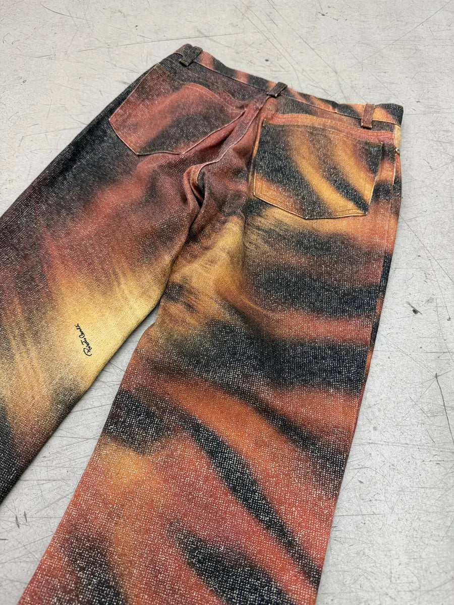 AW2000 Roberto Cavalli Orange Savage Denim Jeans iGdGwSH 2