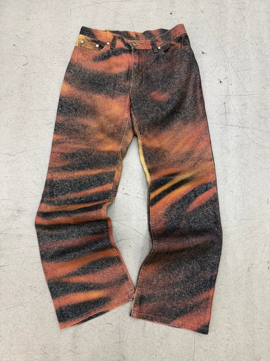 AW2000 Roberto Cavalli Orange Savage Denim Jeans iGdGwSH 3