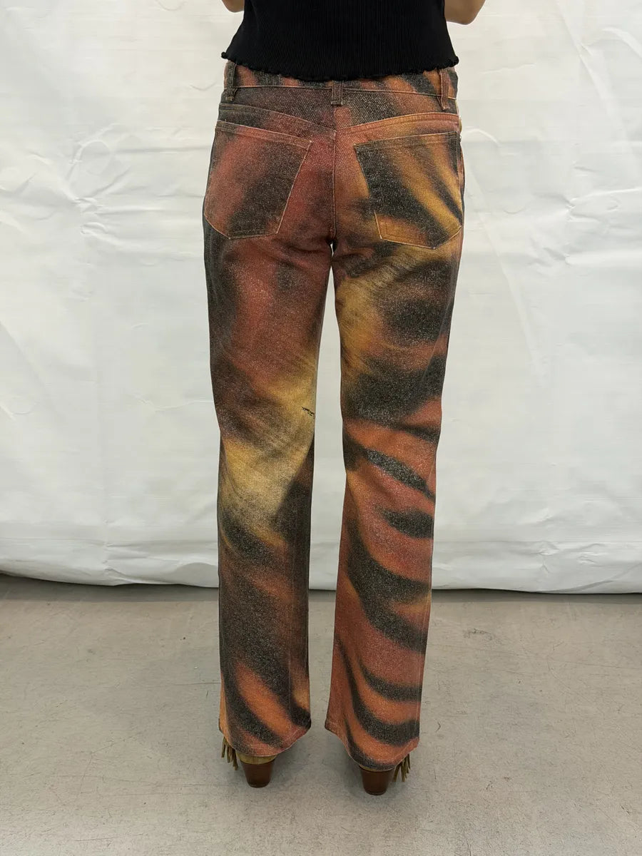 AW2000 Roberto Cavalli Orange Savage Denim Jeans iGdGwSH 4