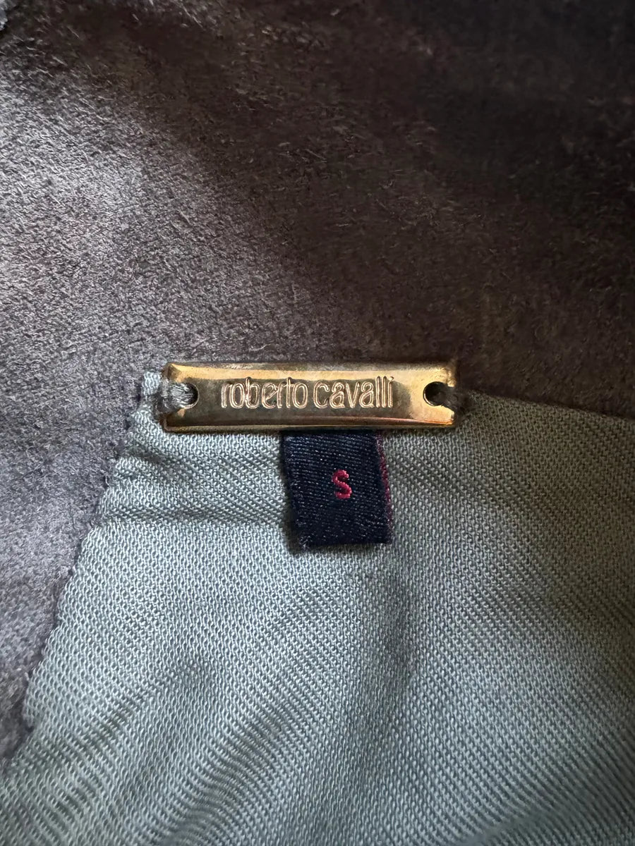 AW2000 Roberto Cavalli Python, Suede Textured Faded Brown Leather Pants qIsOdwv 6