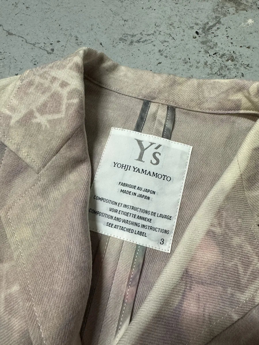 AW2000 Yohji Yamamoto Wool Flowers Faded Purple Trench Coat tHXINwT 10