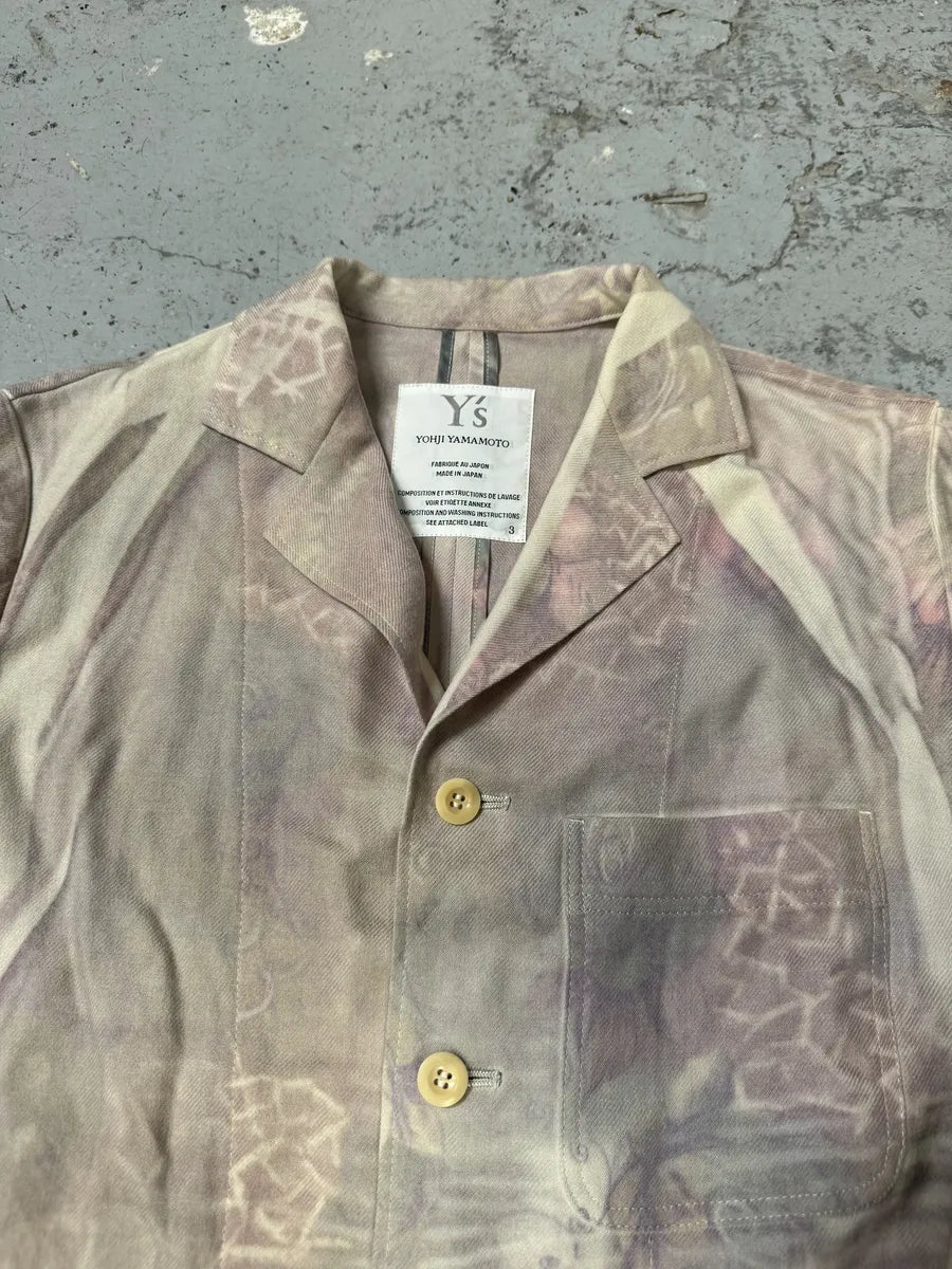 AW2000 Yohji Yamamoto Wool Flowers Faded Purple Trench Coat tHXINwT 12