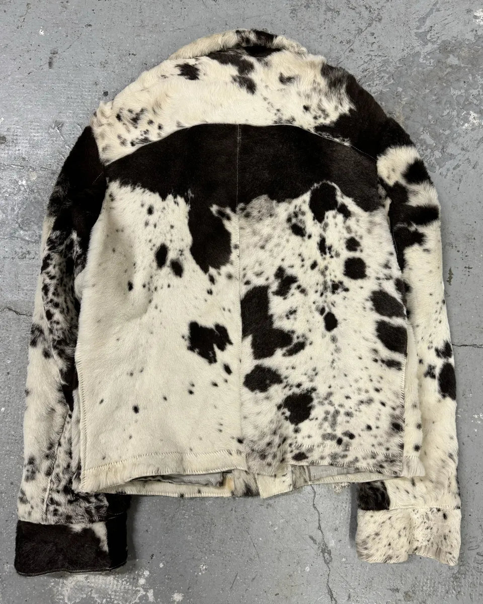 AW2001 Cavalli Caw Effect Asymmetrical Fur Biker Jacket RQPGKrn 1