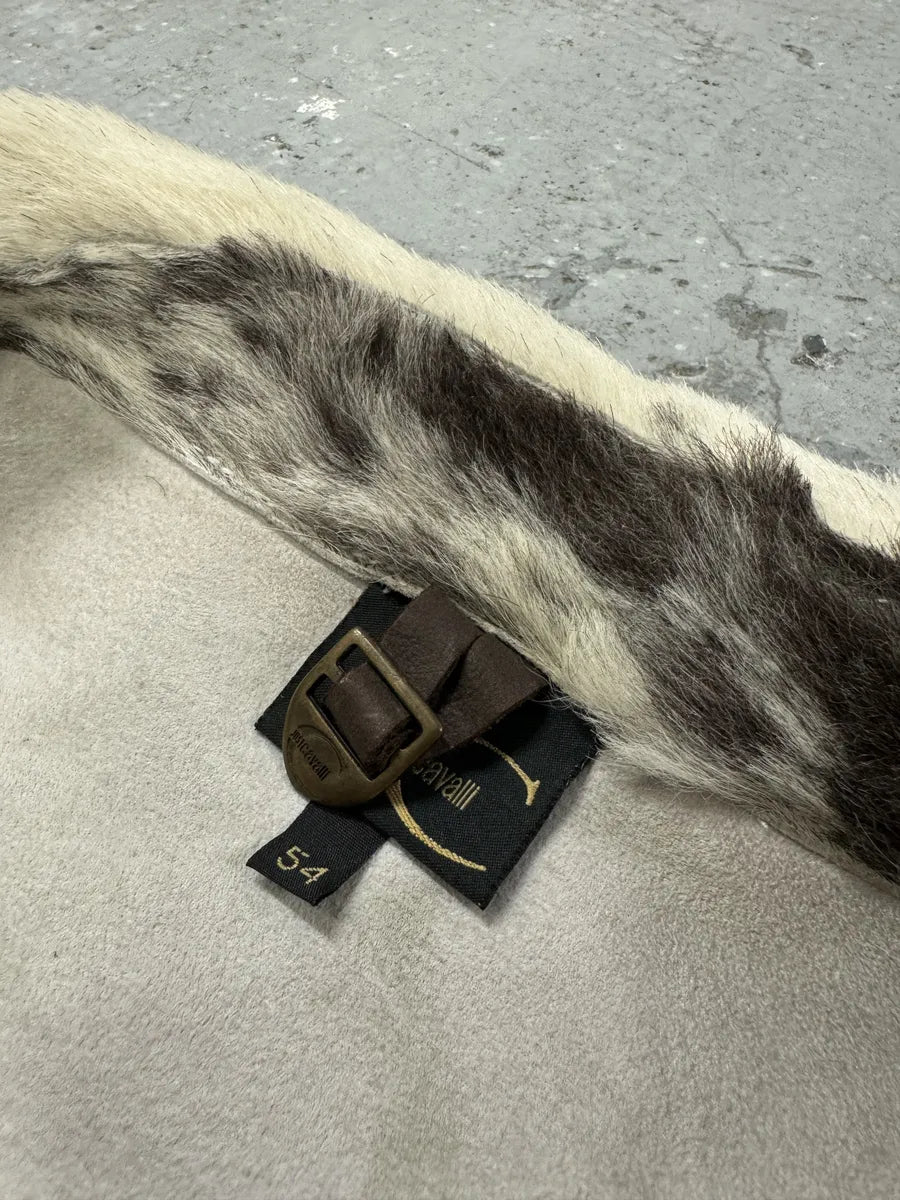 AW2001 Cavalli Caw Effect Asymmetrical Fur Biker Jacket RQPGKrn 10