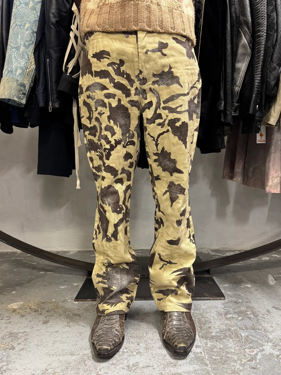 AW2001 Cavalli Crow Camo Beige & Black Pants ChXMdFq 0