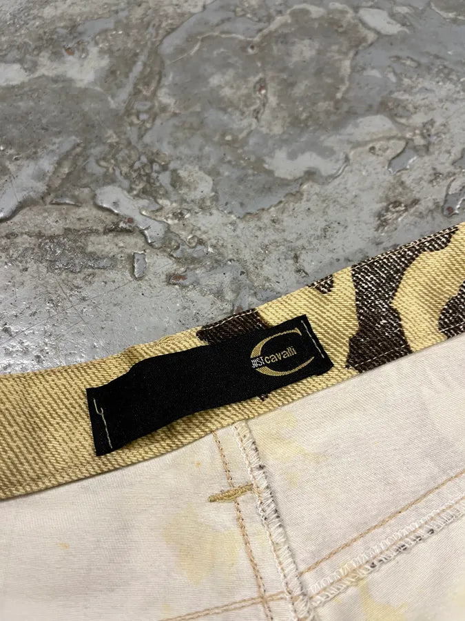 AW2001 Cavalli Crow Camo Beige & Black Pants ChXMdFq 10