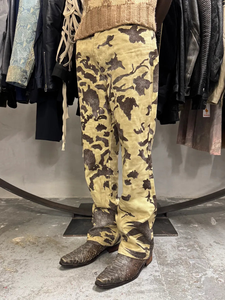 AW2001 Cavalli Crow Camo Beige & Black Pants ChXMdFq 2