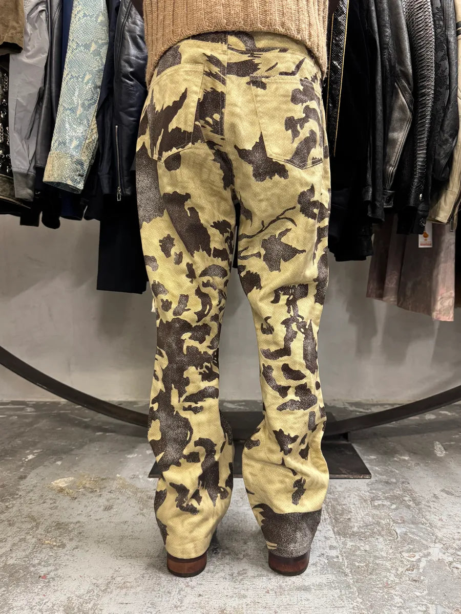 AW2001 Cavalli Crow Camo Beige & Black Pants ChXMdFq 3