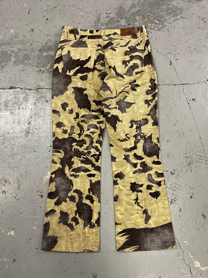 AW2001 Cavalli Crow Camo Beige & Black Pants ChXMdFq 7