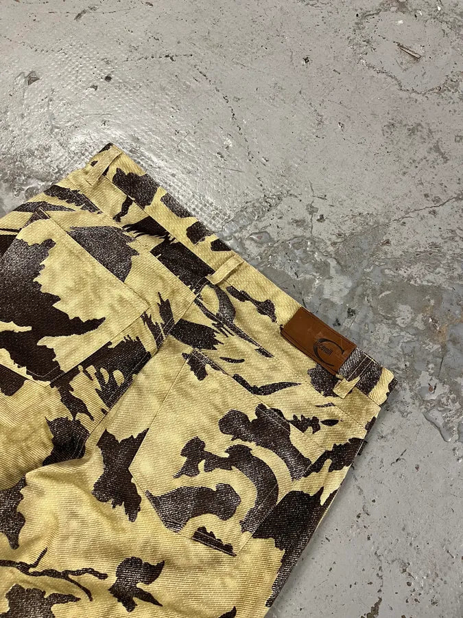 AW2001 Cavalli Crow Camo Beige & Black Pants ChXMdFq 8
