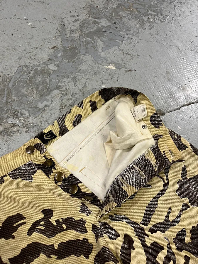 AW2001 Cavalli Crow Camo Beige & Black Pants ChXMdFq 9