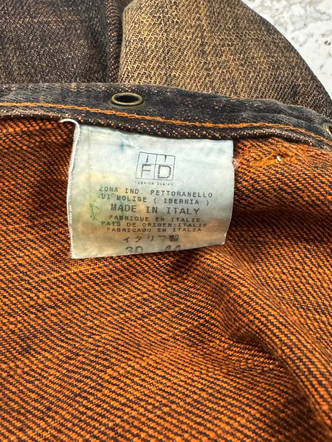 AW2001 Cavalli Orange Faded Navy Denim Jeans agQtNJV 10