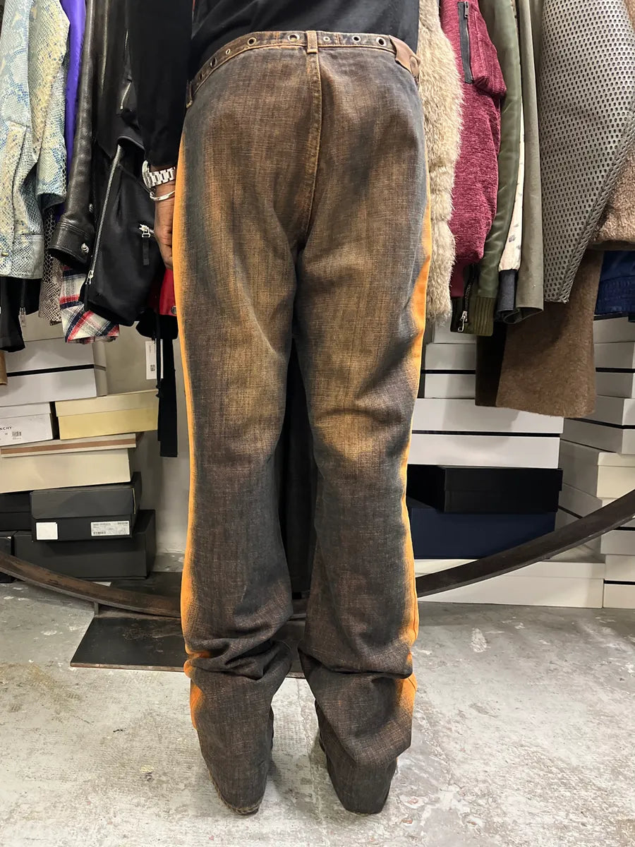 AW2001 Cavalli Orange Faded Navy Denim Jeans agQtNJV 4
