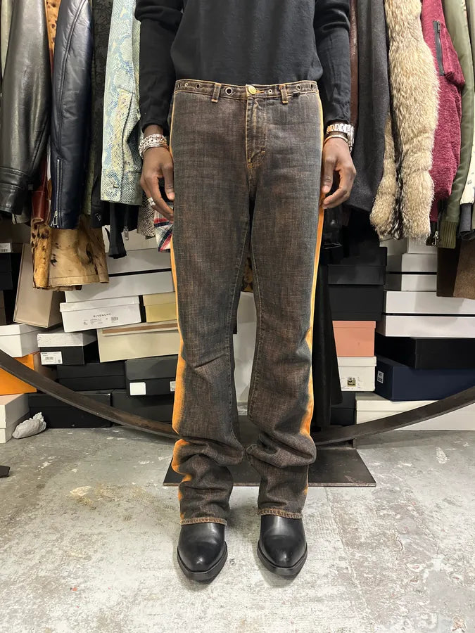 AW2001 Cavalli Orange Faded Navy Denim Jeans agQtNJV 1