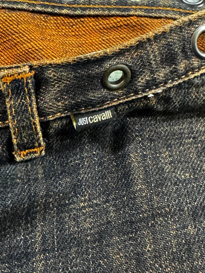 AW2001 Cavalli Orange Faded Navy Denim Jeans agQtNJV 9