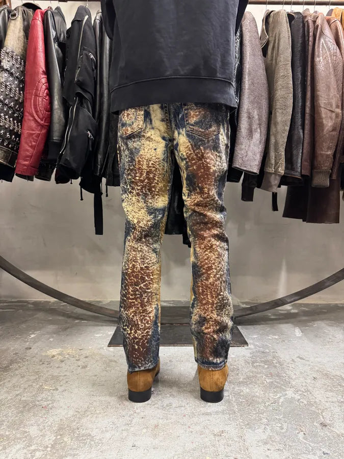AW2001 Cavalli World Rust Eroded Ultimate Pants (S) nwViIli 3