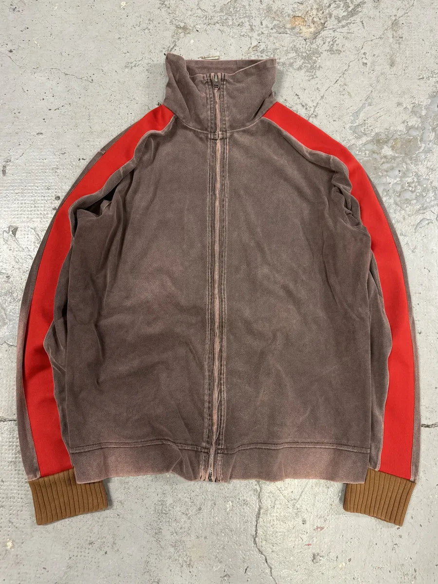 AW2001 Diesel Eroded Grey & Red Line Zip-up Sweater bztipKD 4