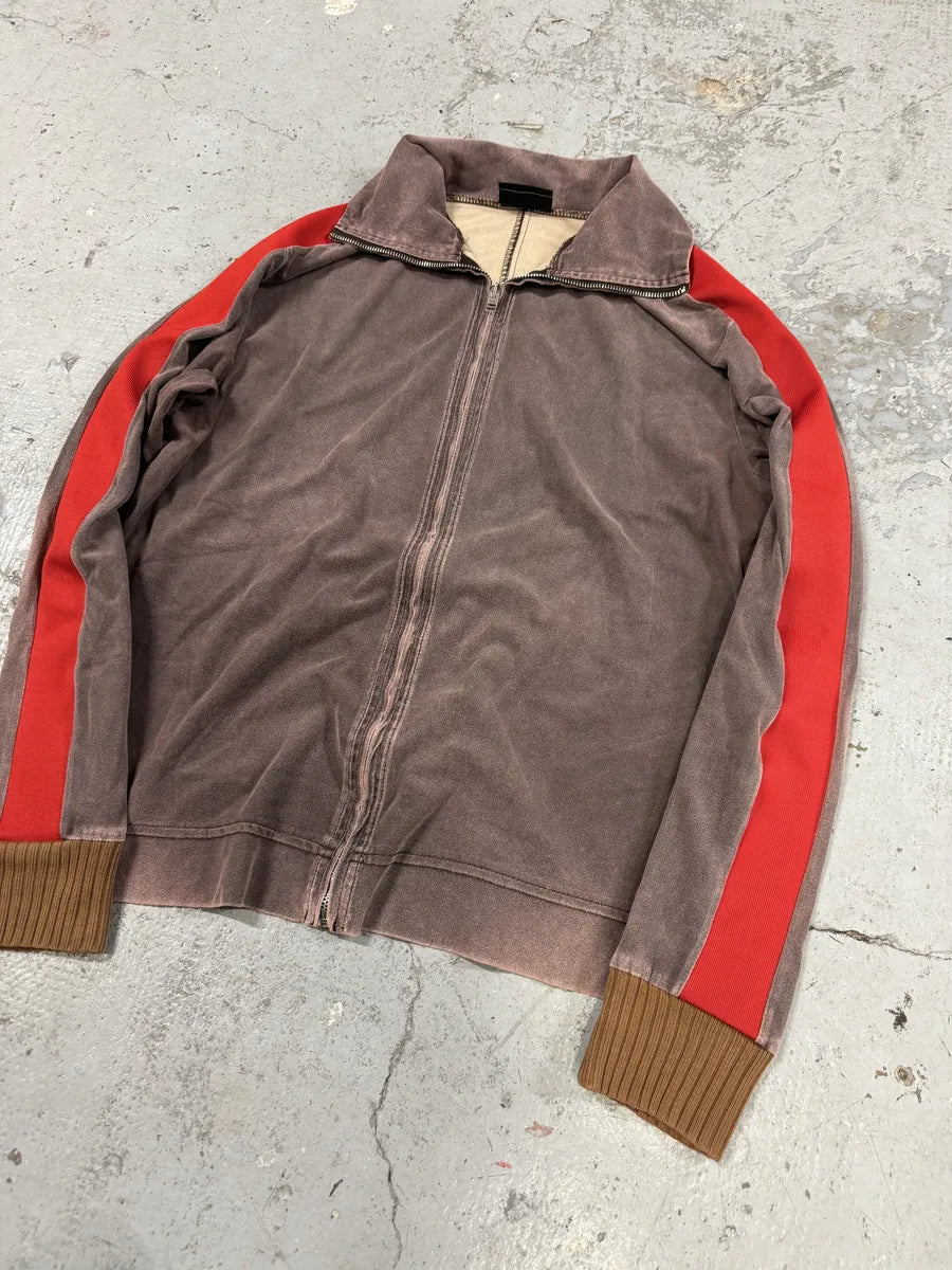 AW2001 Diesel Eroded Grey & Red Line Zip-up Sweater bztipKD 5