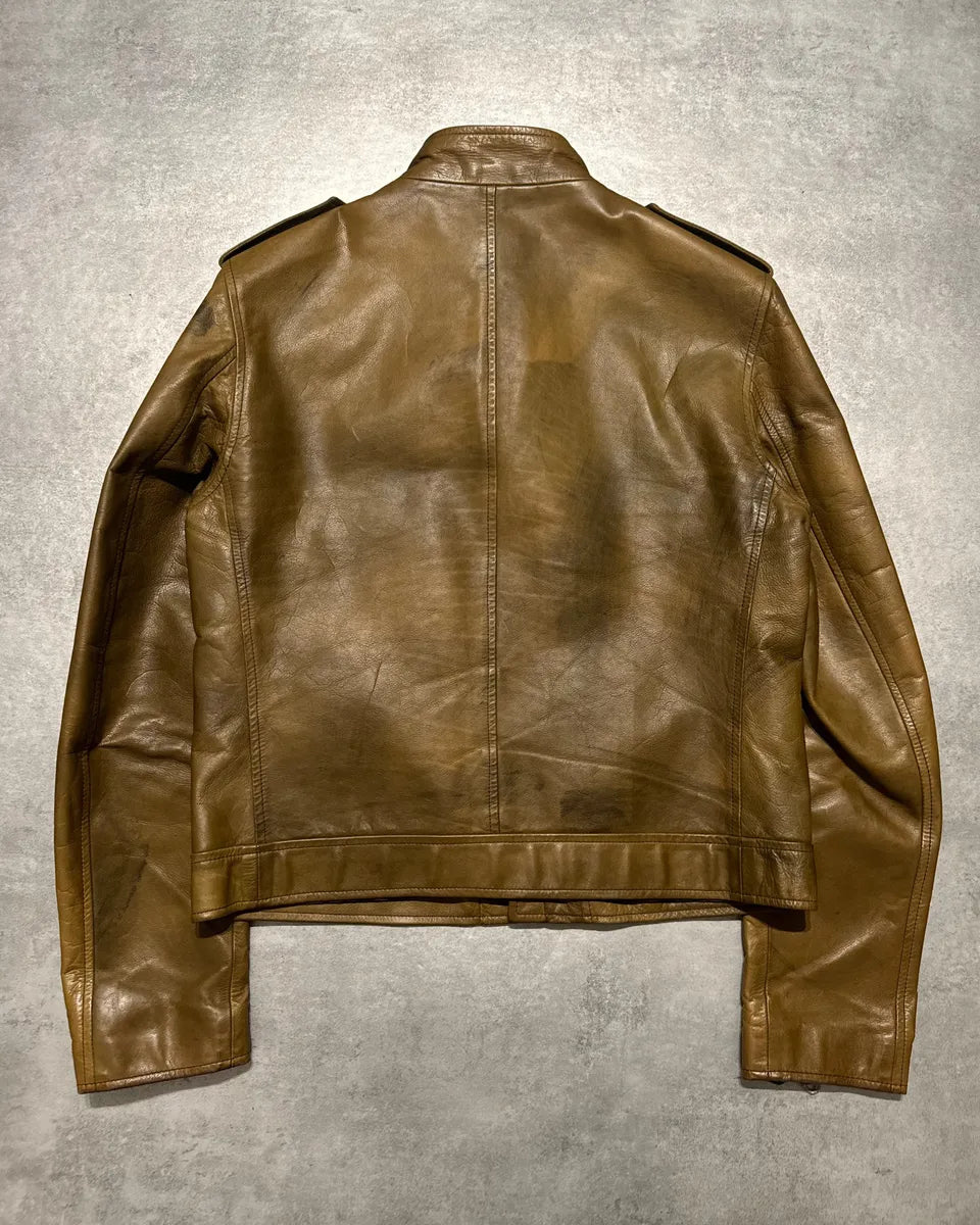 AW2001 Dolce & Gabbana Asymmetrical Multi Zips Biker Leather Jacket wyiYLRT 3