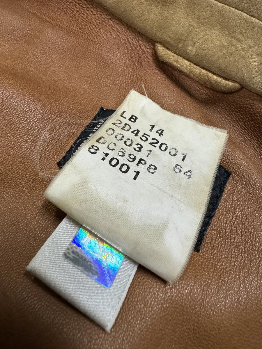 AW2001 Dolce & Gabbana Beige Premium Leather Trucker Jacket RvHuQWv 6