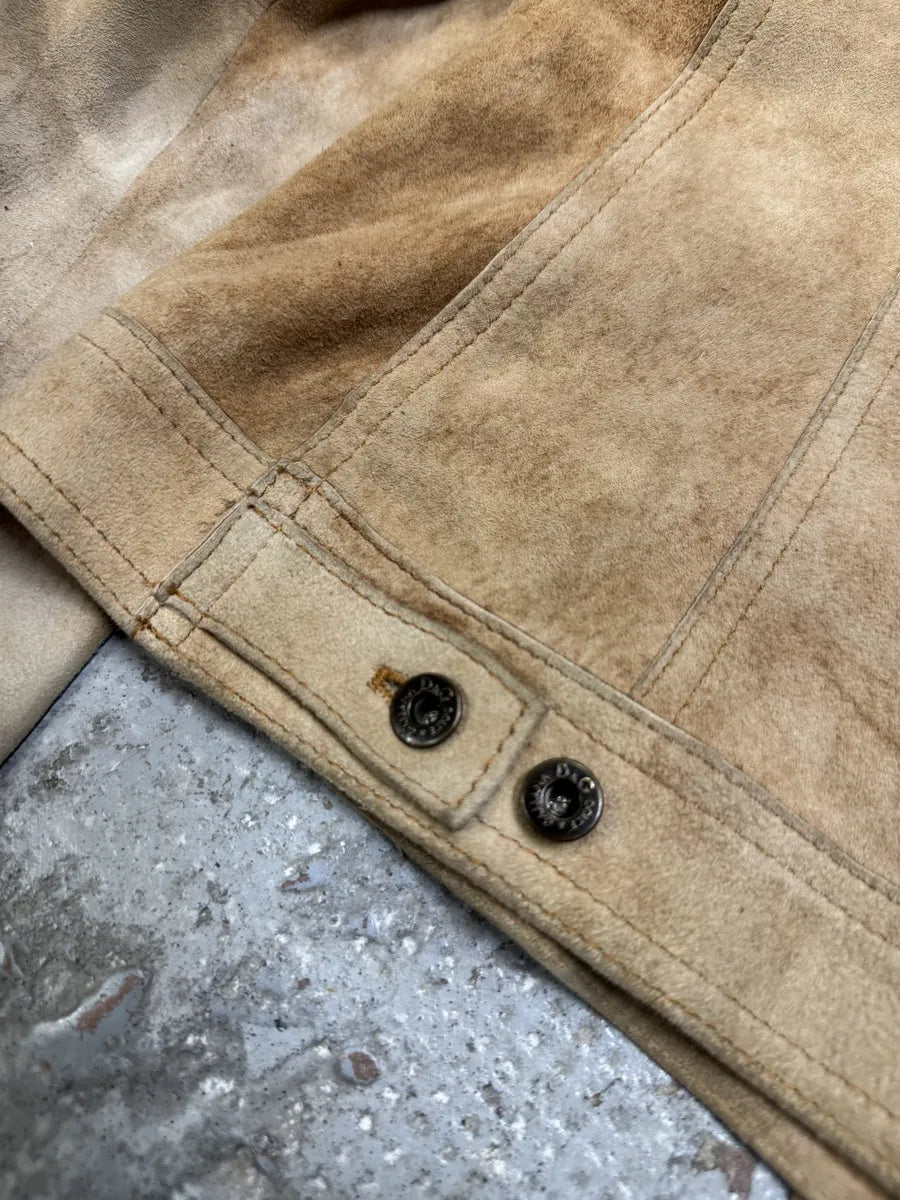 AW2001 Dolce & Gabbana Beige Premium Leather Trucker Jacket RvHuQWv 9