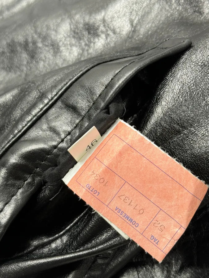 AW2001 Dolce & Gabbana Black Asymmetrical Leather Jacket ATKwCAF 9