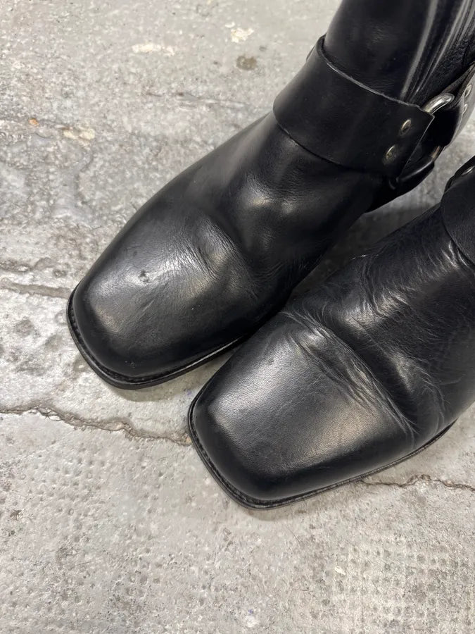 AW2001 Dolce & Gabbana Black Biker Leather Boots (42eu/us8.5) 3