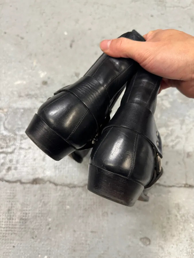 AW2001 Dolce & Gabbana Black Biker Leather Boots (42eu/us8.5) 4