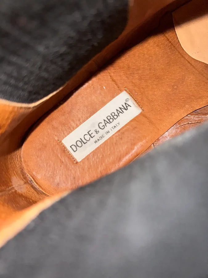 AW2001 Dolce & Gabbana Black Biker Leather Boots (42eu/us8.5) 7