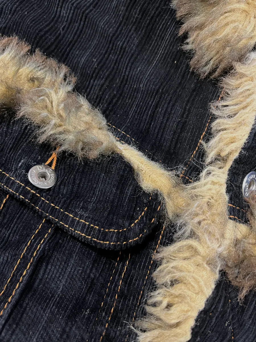 AW2001 Dolce & Gabbana Black Fur Corduroy Jacket (M) 10