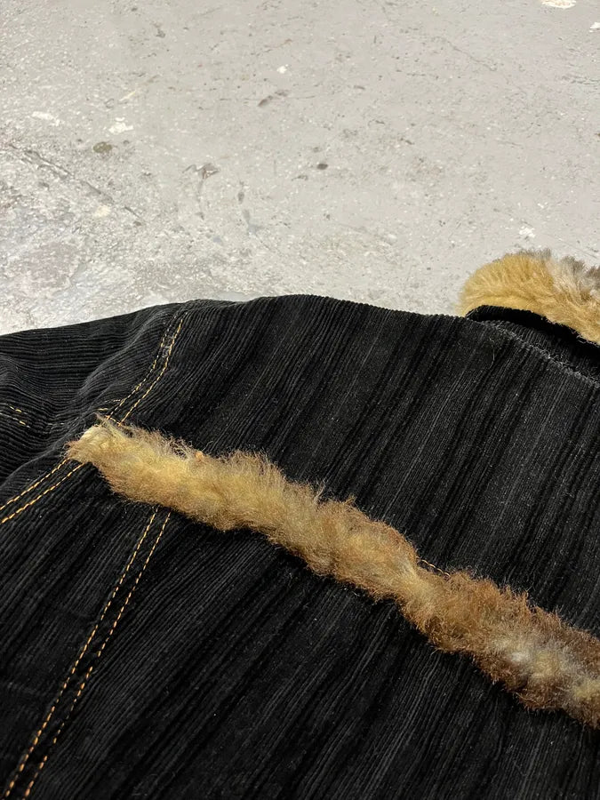 AW2001 Dolce & Gabbana Black Fur Corduroy Jacket (M) 11