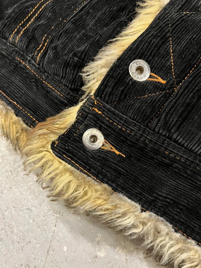 AW2001 Dolce & Gabbana Black Fur Corduroy Jacket (M) 6